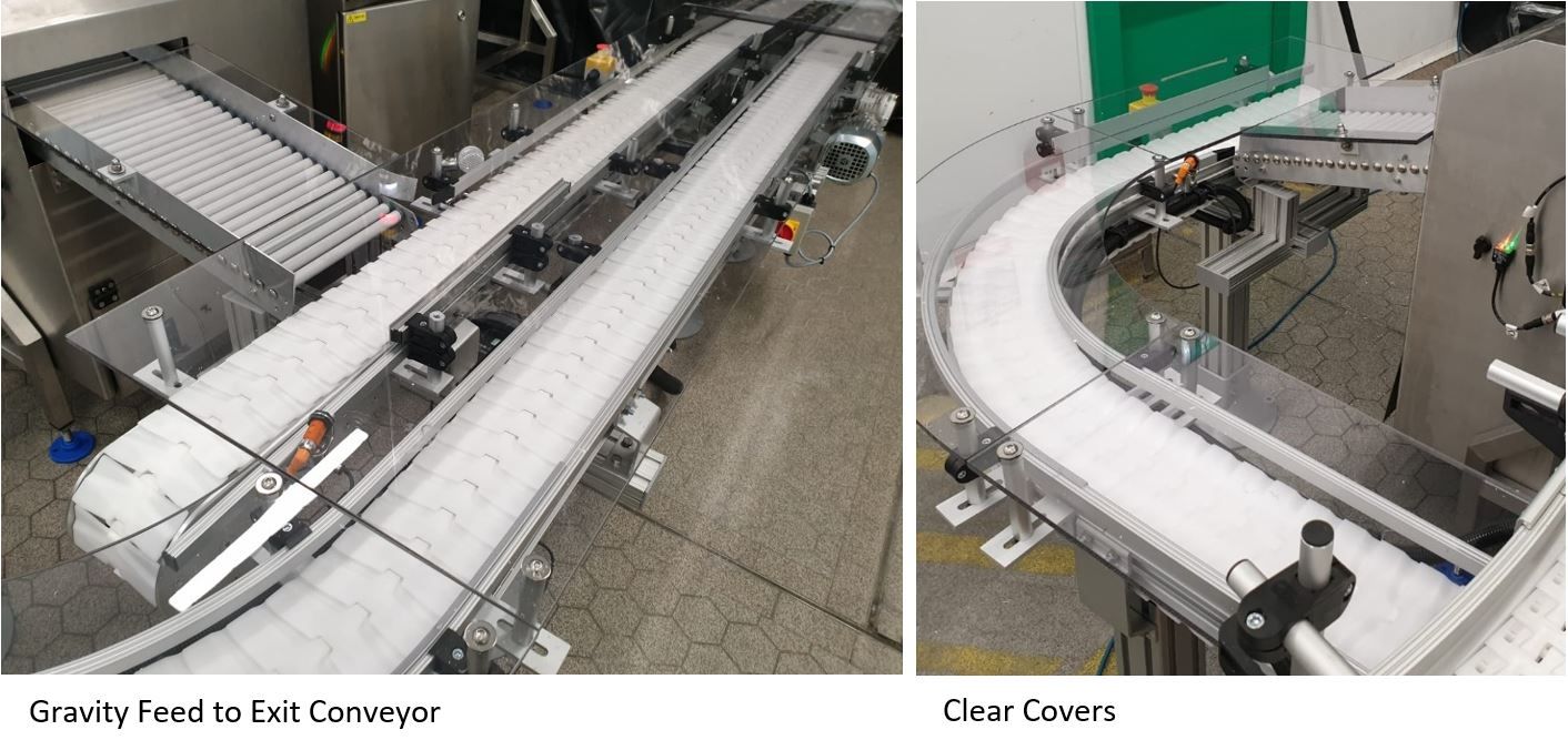 gravity feed to exit conveyor